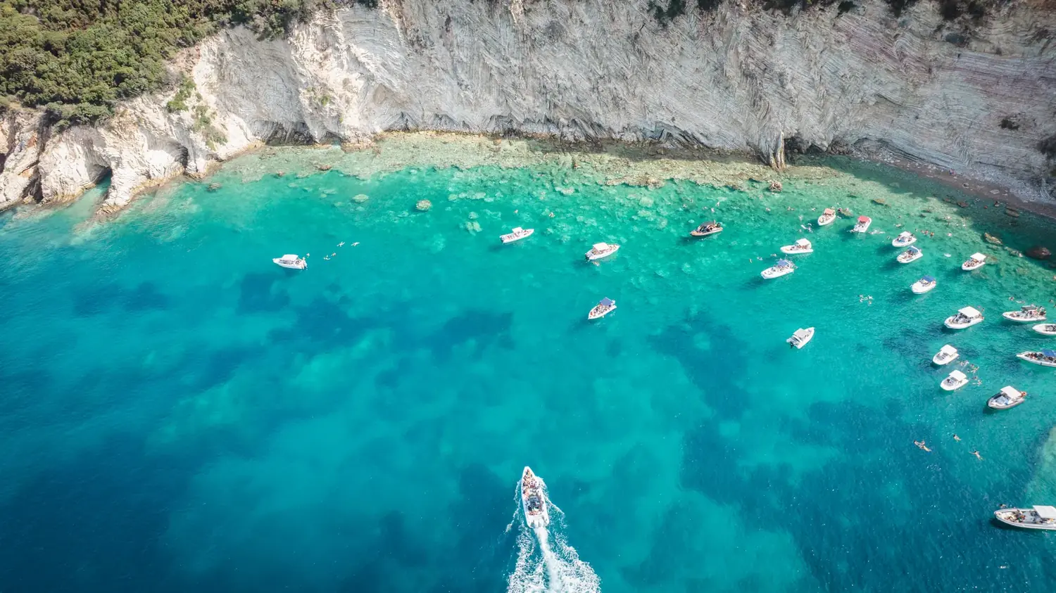 Quiet bay off the main route — stop on the Tongo Private boat tour from Saranda