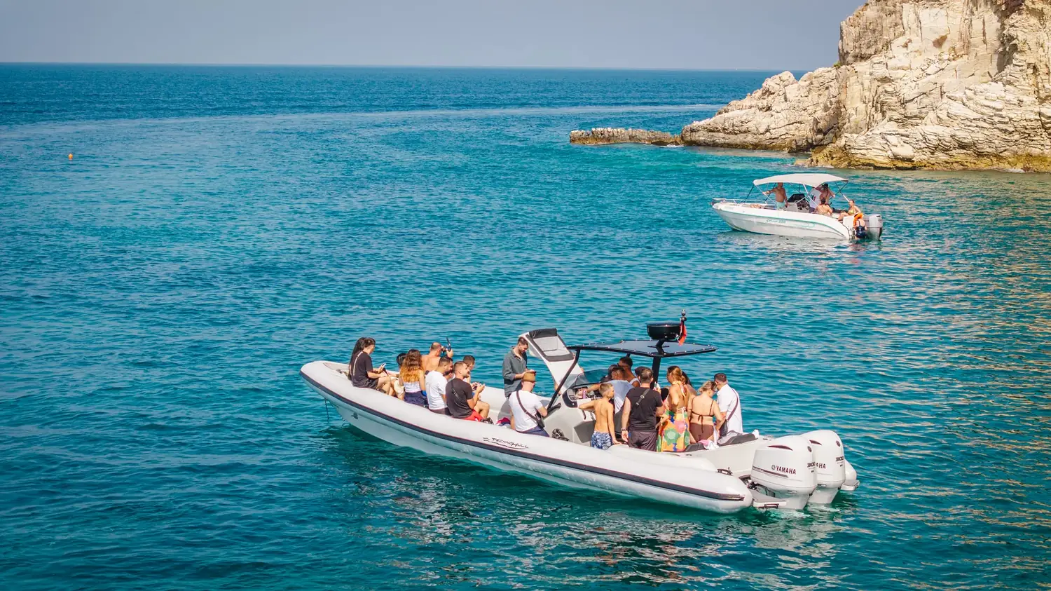 Alongside the rocks — stop on the Tongo Private boat tour from Saranda