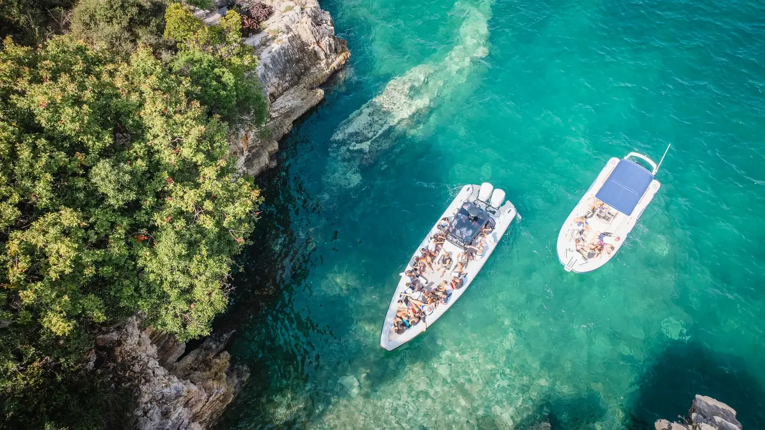 Hidden cove inlet — stop on the Hidden Coves Group boat tour from Saranda