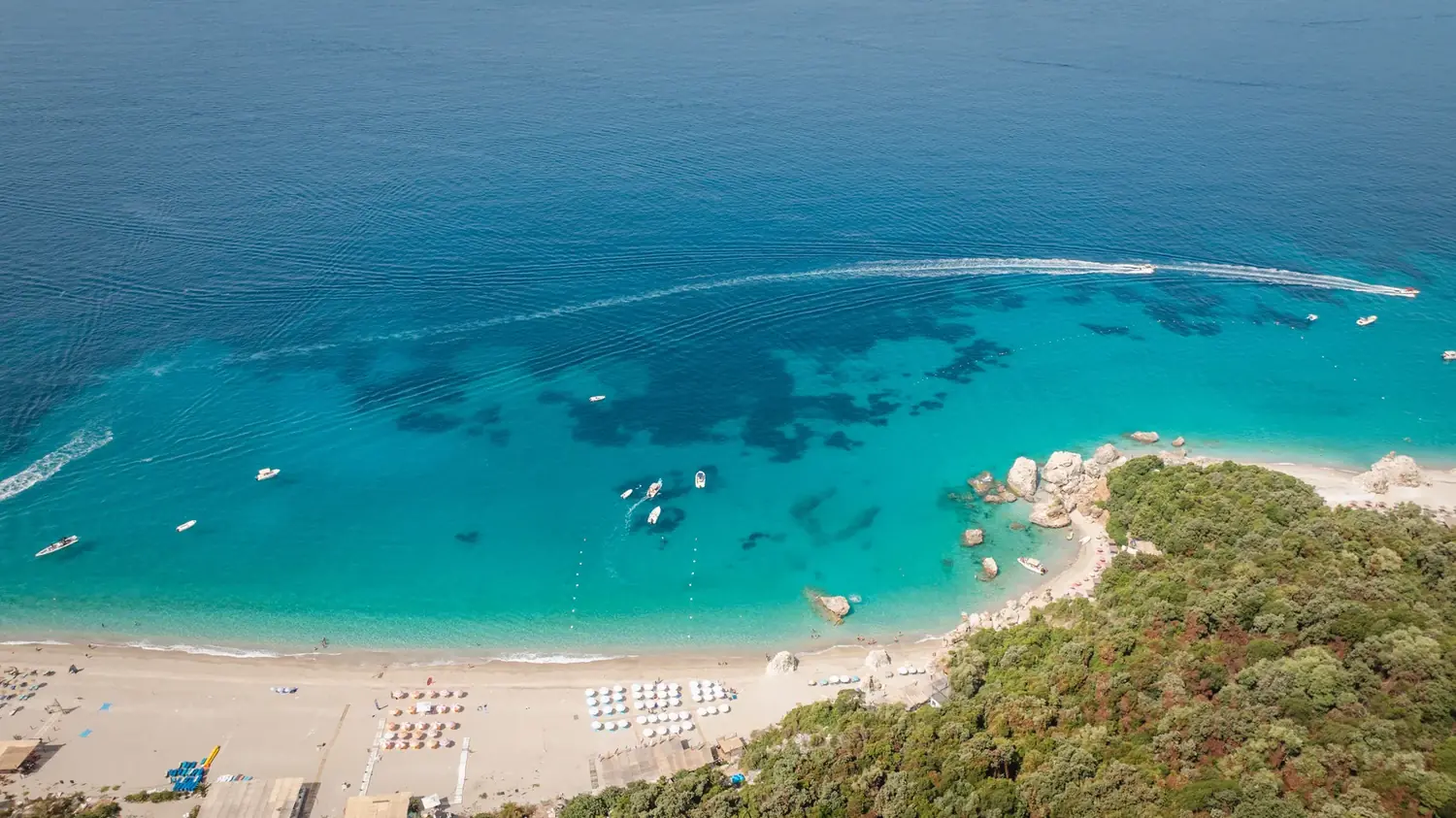 Sheltered bay — stop on the Private Ksamil boat tour from Saranda